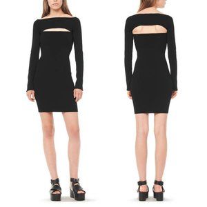 T by Alexander Wang SS/16 Black Cutout Long Sleeve Bandeau Dress